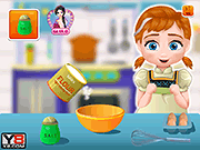 Baby Anna cooking ABC Block Cakes