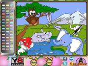 Happy Jungle Friends Online Coloring Game