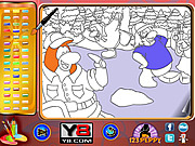 Penguin Family Online Coloring Page