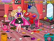 Super Barbie Halloween Room Cleanup
