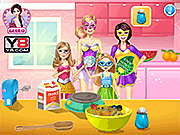 Barbie Family cooking Summer Berry Pie