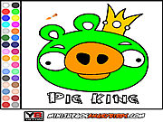 Colorear Pig King