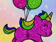 Coloring Book Glittered Unicorns