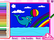 Cute Dolphin Coloring