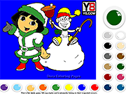 Dora Christmas Coloring