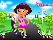 Pretty Dora Roller Skating