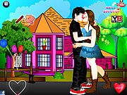 Young Lovers Kiss Game